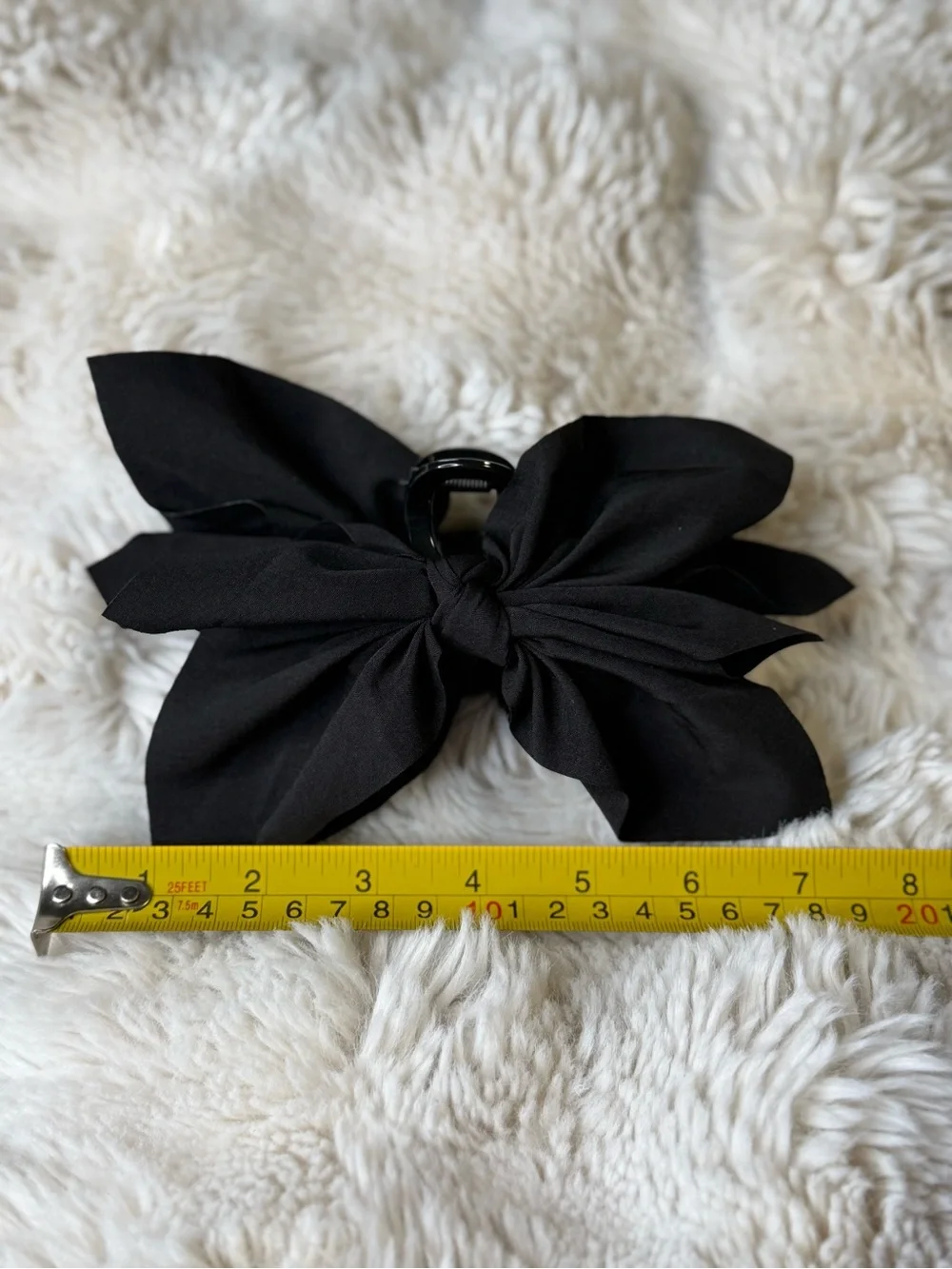 Black Bow Hair Clip with Matching Black Jaw Clip